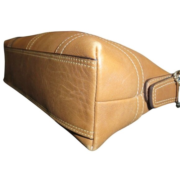 Coach 2005 Tan Leather Mini Baguette Hobo Satchel Bag 8A64 - Picture 10 of 15